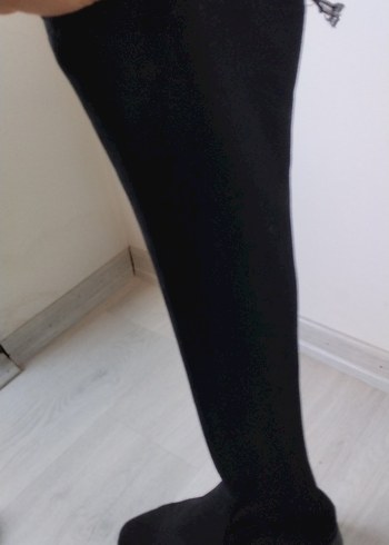 Siyah Süet Tokalı Dizüstü Kadın Çizme - Görsel 3