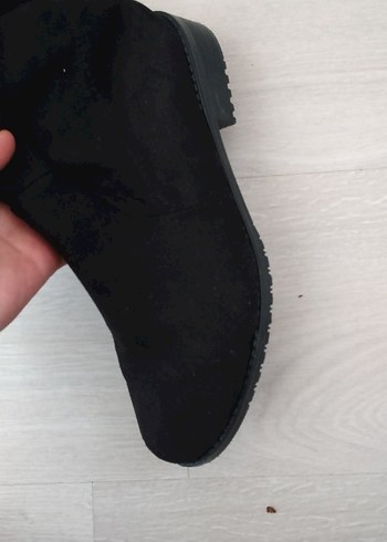 Siyah Süet Tokalı Dizüstü Kadın Çizme - Görsel 7