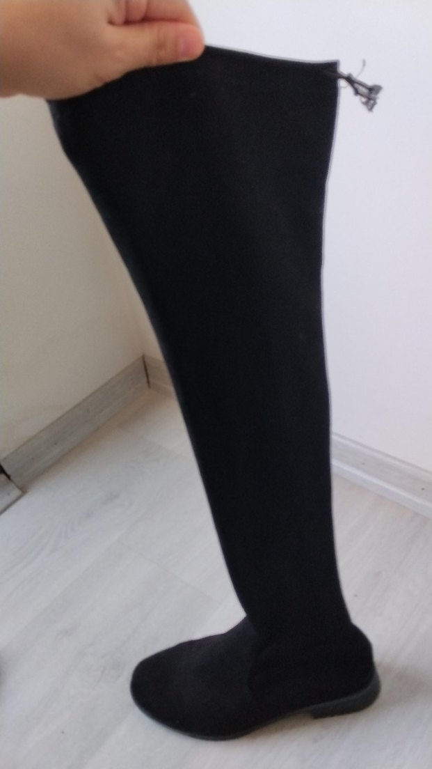 Siyah Süet Tokalı Dizüstü Kadın Çizme - Görsel 3