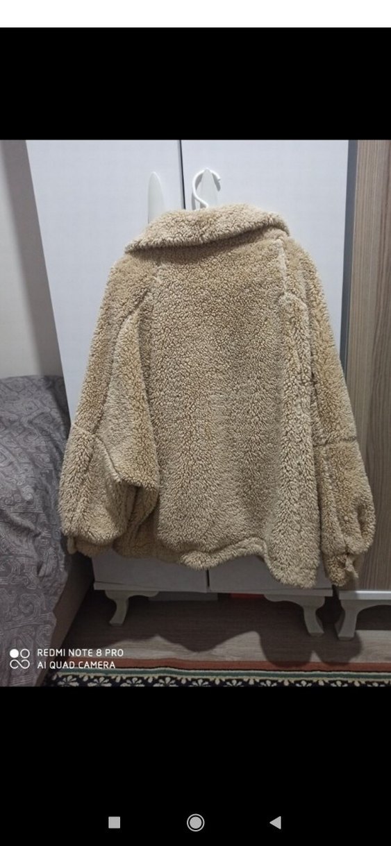 Bej Kadın Peluş Ceket - Görsel 2