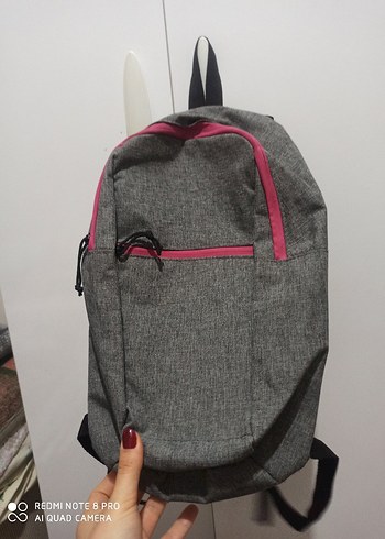 Gri Kadın Sırt Çantası Fermuarlı - Görsel 2