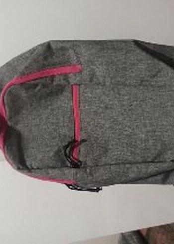 Gri Kadın Sırt Çantası Fermuarlı - Görsel 3