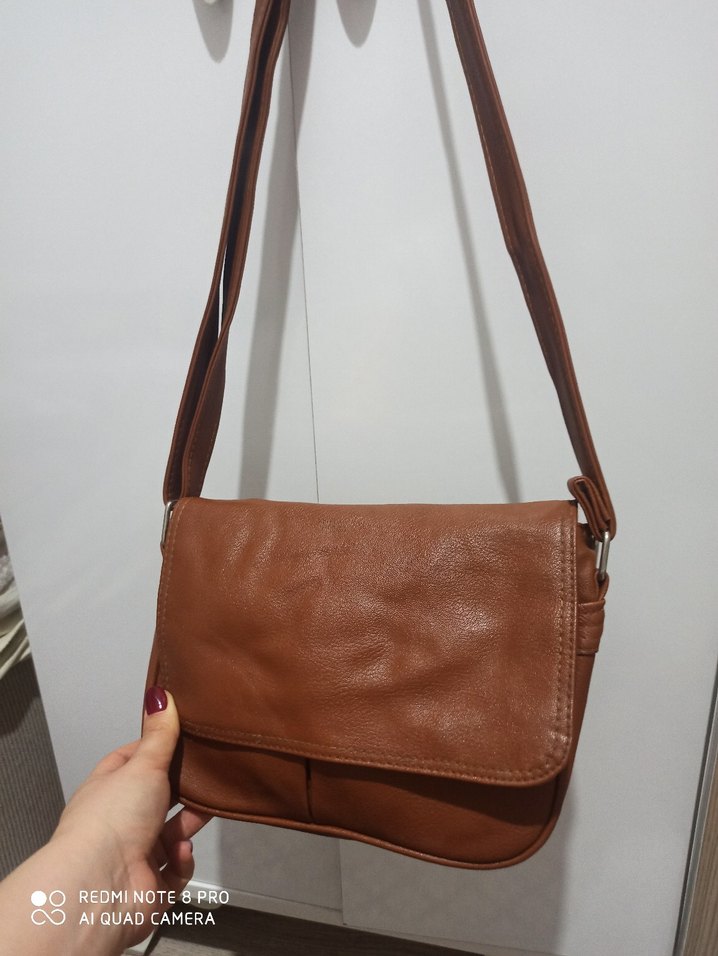 Camel renk Deri Kadın Çapraz Çanta - Görsel 2