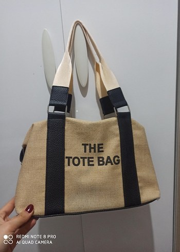 Bej Baskılı Kadın Tote Çanta - Görsel 2