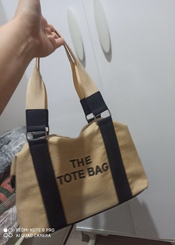 Bej Baskılı Kadın Tote Çanta - Görsel 3