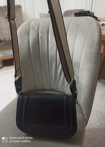 Siyah Deri Kemerli Kadın Omuz Çantası - Görsel 3