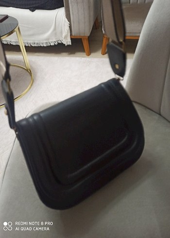 Siyah Deri Kemerli Kadın Omuz Çantası - Görsel 5