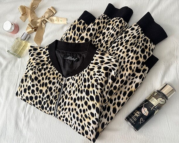 Leopar desen kaliteli ceket