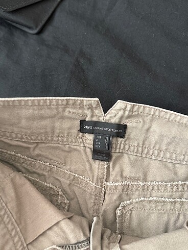 s Beden Mango casual bej şık mini etek