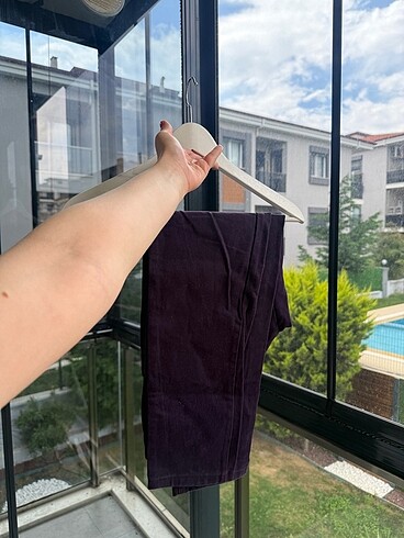 Beyoğlu Butik Beatnick Mor yüksek bel rahat pantolon
