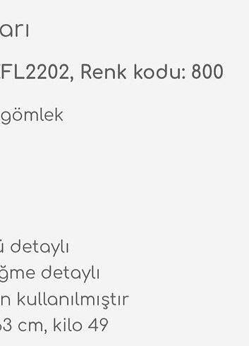 l Beden Uzun gömlek