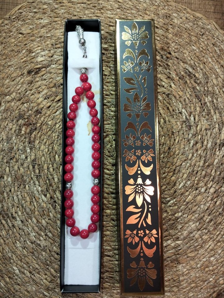 Renkli Kırmızı Erkek Tesbih - Görsel 2