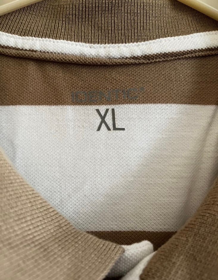 Bej Çizgili Erkek Polo Tişört - Görsel 2