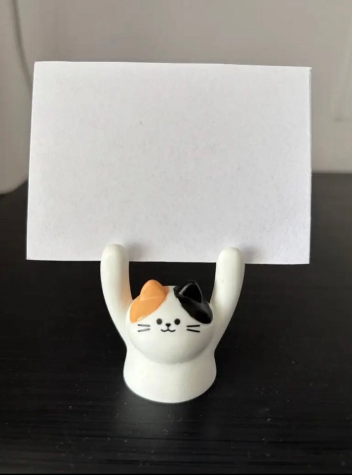 Beyaz Kedi Figürlü not tutucu - Görsel 2
