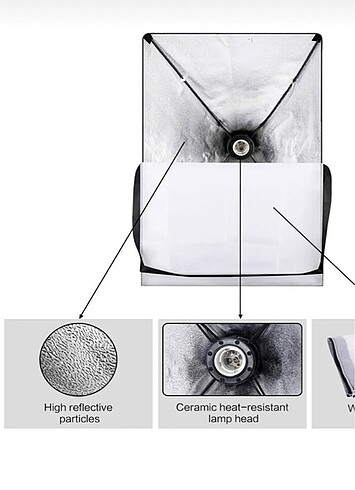 Beden siyah Renk Rabsev softbox ışık