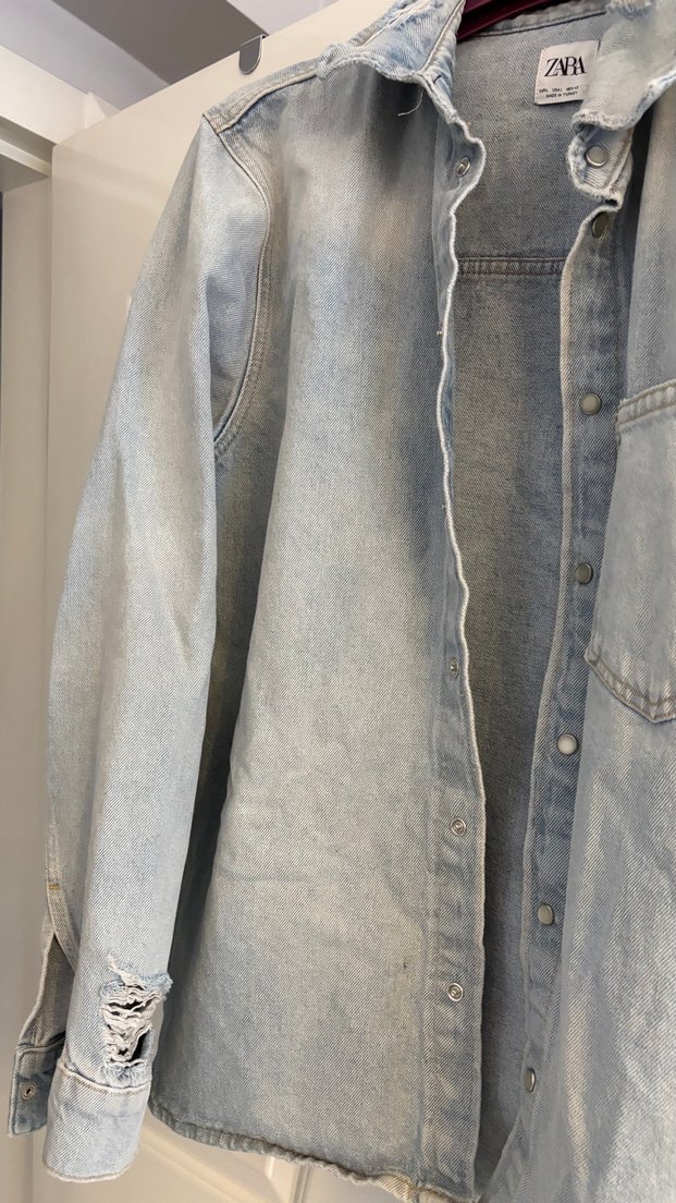 Açık Mavi Yıkamalı Denim Gömlek — görsel 6/7