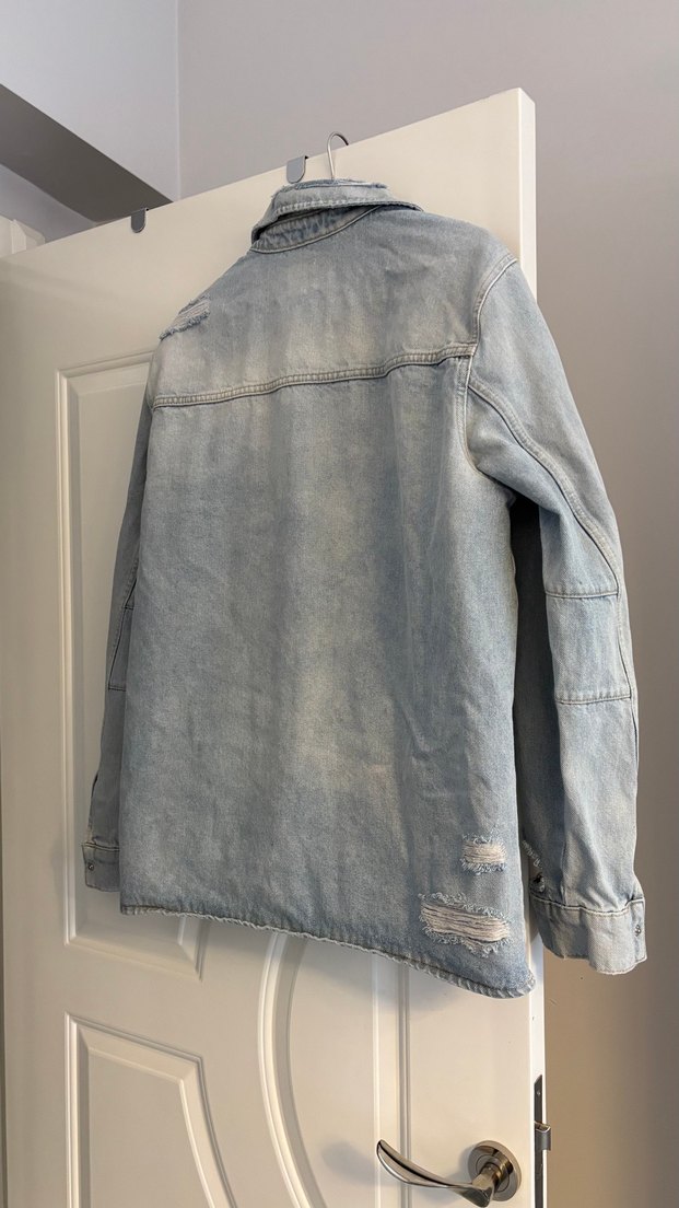 Açık Mavi Yıkamalı Denim Gömlek — görsel 3/7