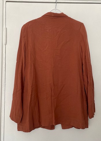 xl Beden Bej Midi Kadın Keten Blazer Ceket takım