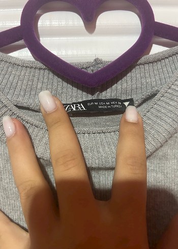 Zara Gri Kısa Kollu Midi Keten Elbise