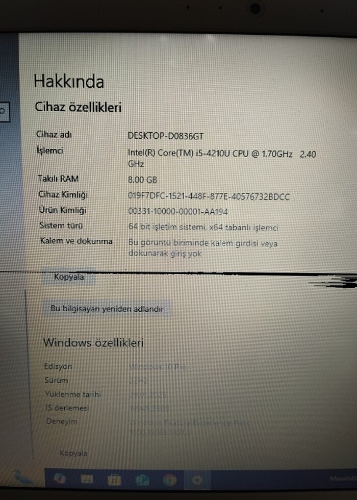 Toshiba laptop(sadece ofiste kullanıldı) - Görsel 2