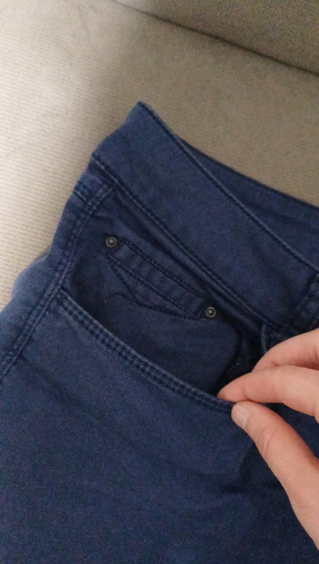 Kadın Mavi Rahat Kesim Kısa Kot Şort - Görsel 4