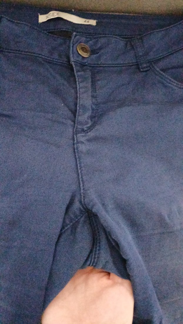 Kadın Mavi Rahat Kesim Kısa Kot Şort - Görsel 3