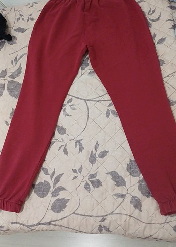 Koyu Kırmızı Kadın Rahat Eşofman Altı - Görsel 5