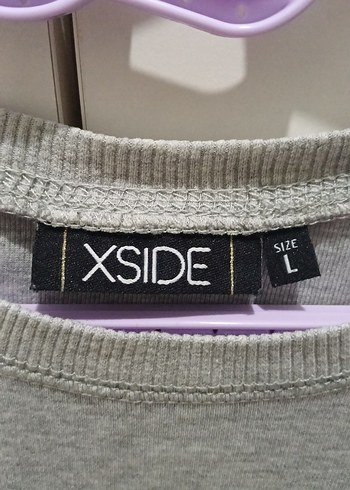 Gri Baskılı kadınUzun Kollu Tişört - Görsel 4