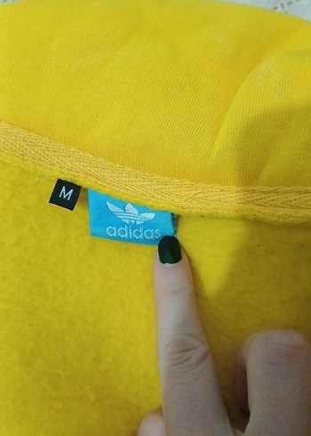 Sarı Fermuarlı Adidas Kadın Ceket - Görsel 7