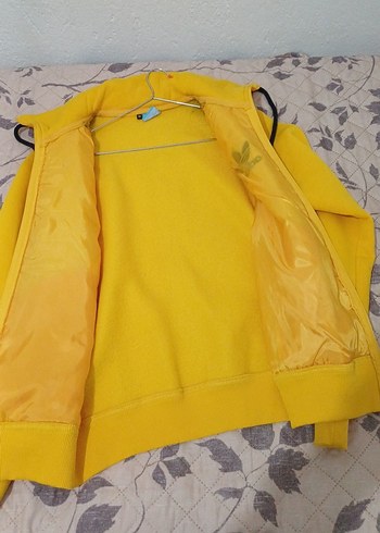 Sarı Fermuarlı Adidas Kadın Ceket - Görsel 6