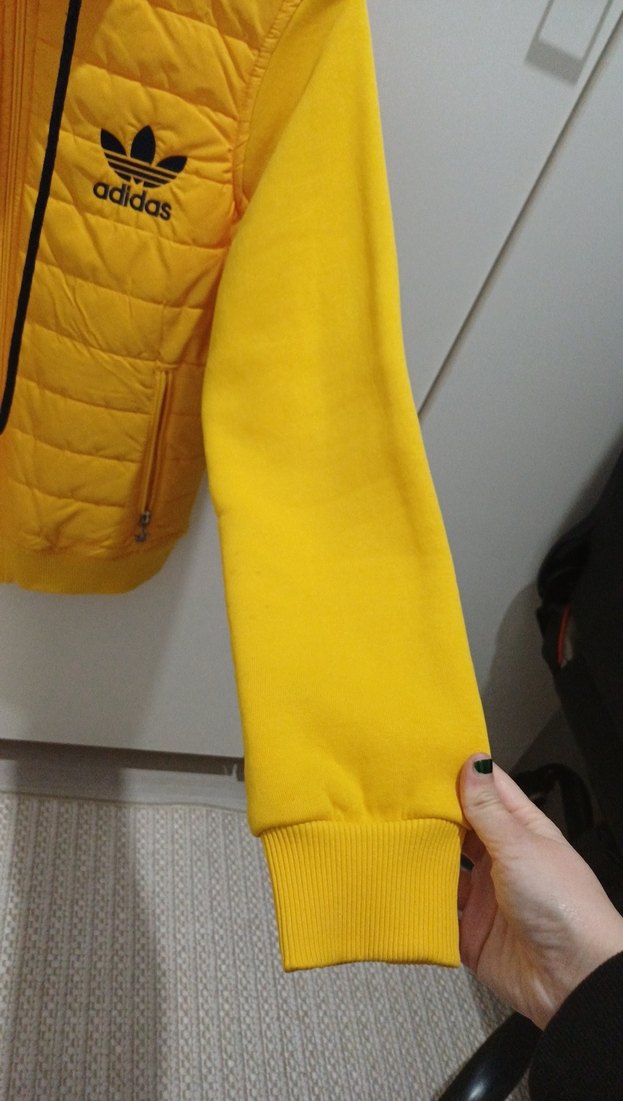 Sarı Fermuarlı Adidas Kadın Ceket - Görsel 2