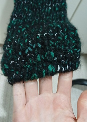 yeşil Örgü Kadın Kazak Uzun Kollu - Görsel 3