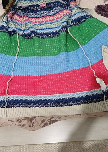 Bohem Tarz Çok Renkli Örgü  Hırka - Görsel 4