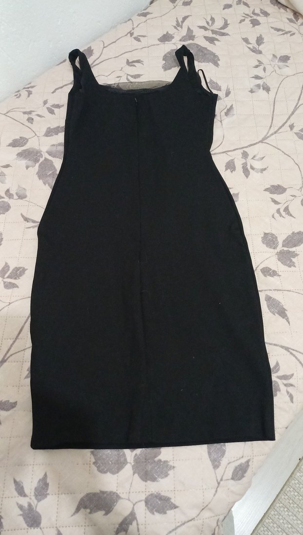 Siyah Straplez Kadın Kalem Elbise - Görsel 4