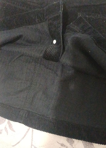 siyah kadın düğmeli etek - Görsel 5