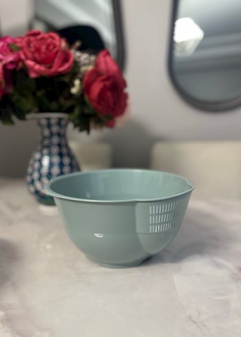 Mint Yeşili Plastik Süzgeç Mutfak Kabı