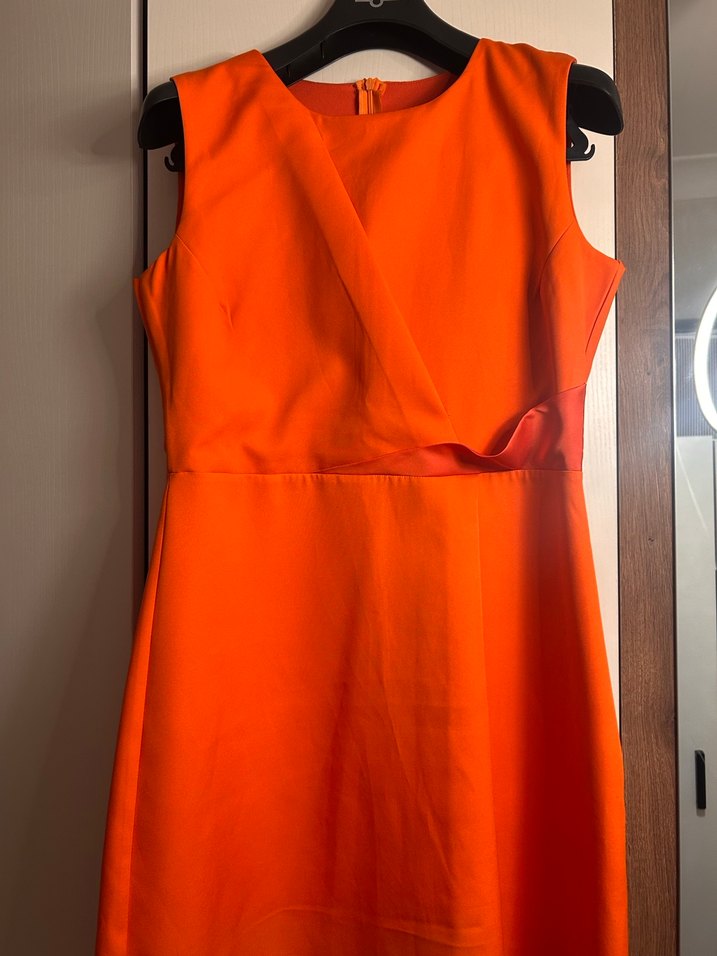 Turuncu Drapeli Mini Elbise - Görsel 2