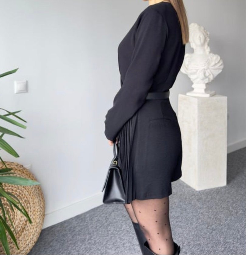 Siyah şortlu Mini Elbise - Görsel 3