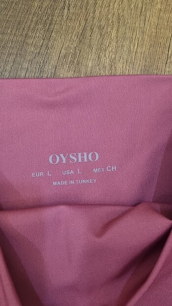 l Beden pembe Renk Oysho yumuşak kumaş esnek kısa tayt 