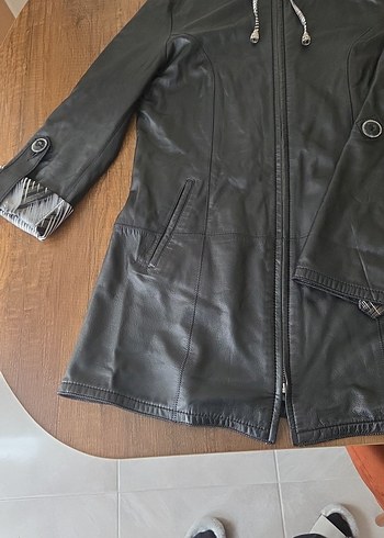 Kadın siyah hakiki Deri Ceket - Görsel 8