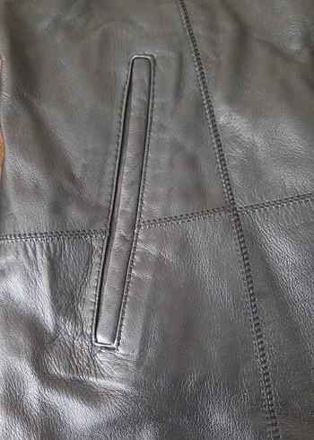 Kadın siyah hakiki Deri Ceket - Görsel 3