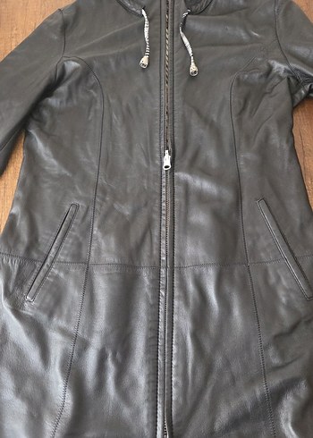 Kadın siyah hakiki Deri Ceket - Görsel 10