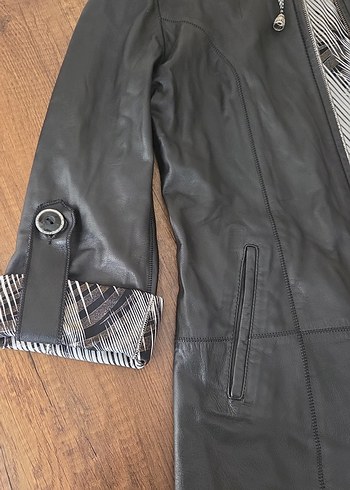 Kadın siyah hakiki Deri Ceket - Görsel 2