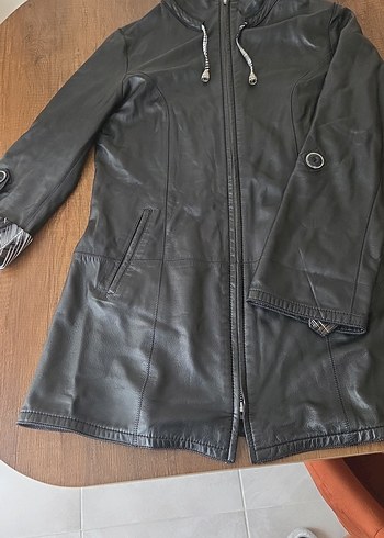 Kadın siyah hakiki Deri Ceket - Görsel 7