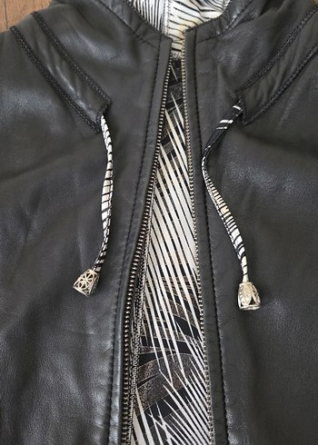 Kadın siyah hakiki Deri Ceket - Görsel 4