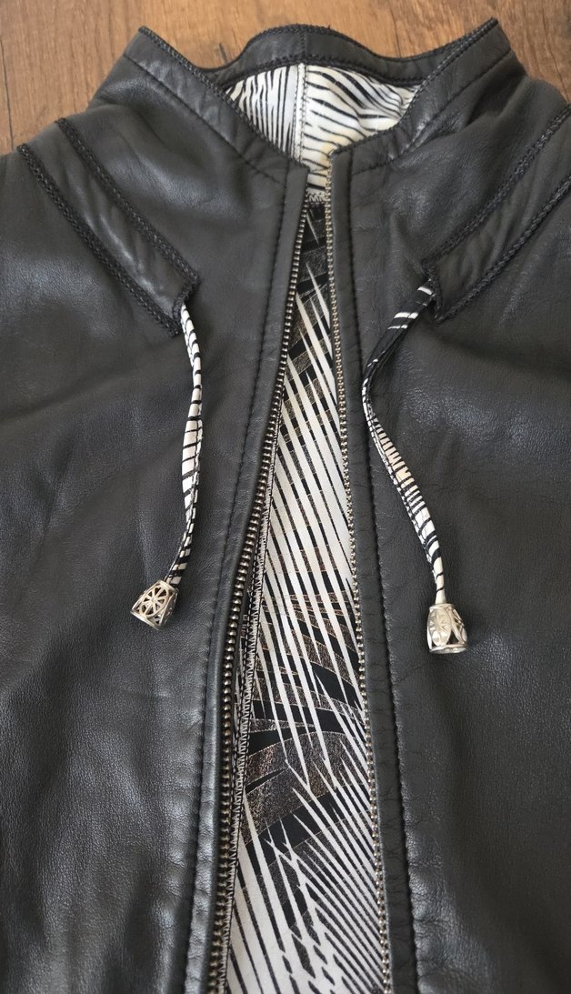 Kadın siyah hakiki Deri Ceket - Görsel 4
