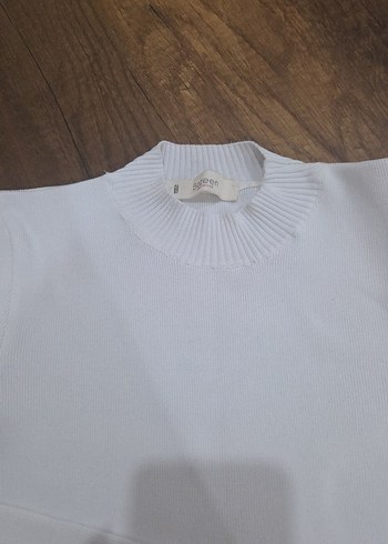 Kadın Beyaz İnce Triko crop - Görsel 3