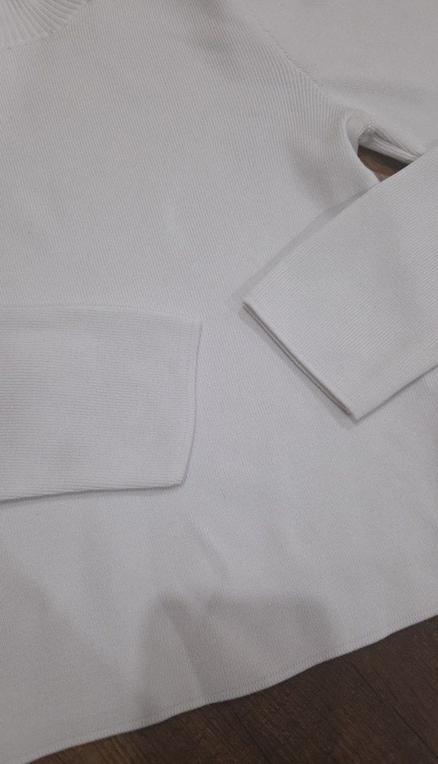 Kadın Beyaz İnce Triko crop - Görsel 4