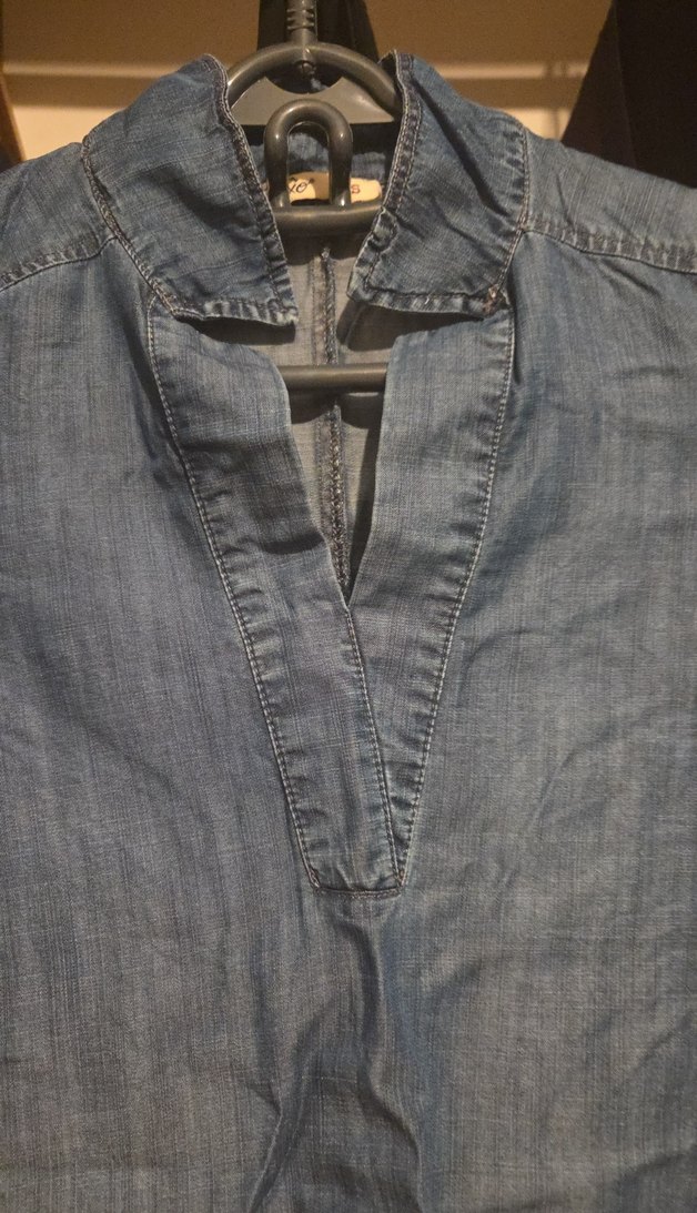 Uzun Kollu Denim Kadın Gömlek - Görsel 3