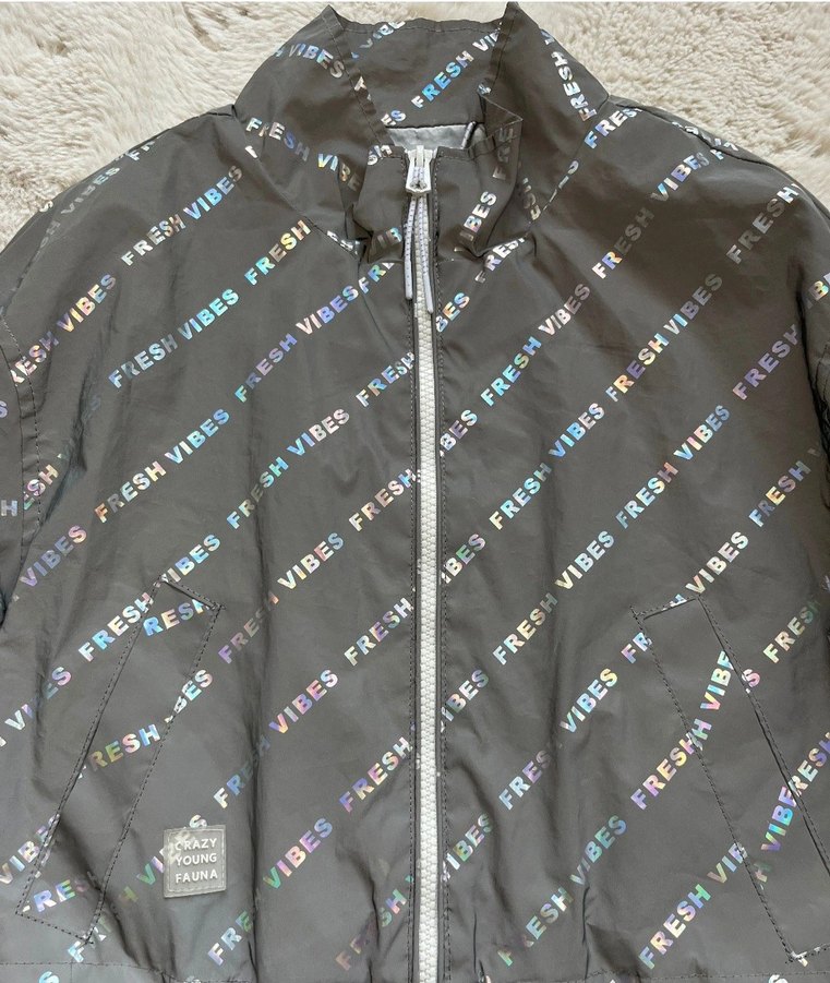 Gri Baskılı Fermuarlı Kadın Ceket bershka - Görsel 2